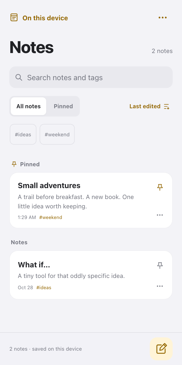 Quick Notes app preview